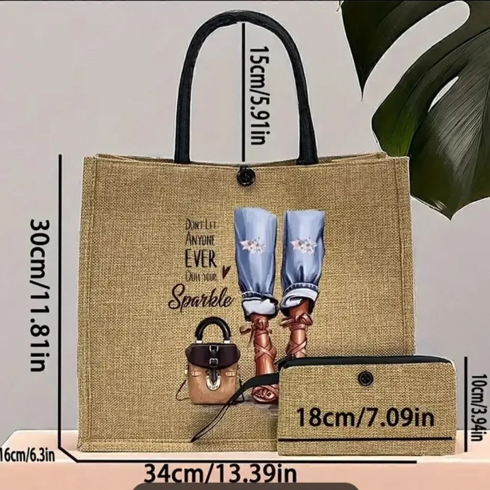 Novelty Burlap Tote - Picture 2 of 6
